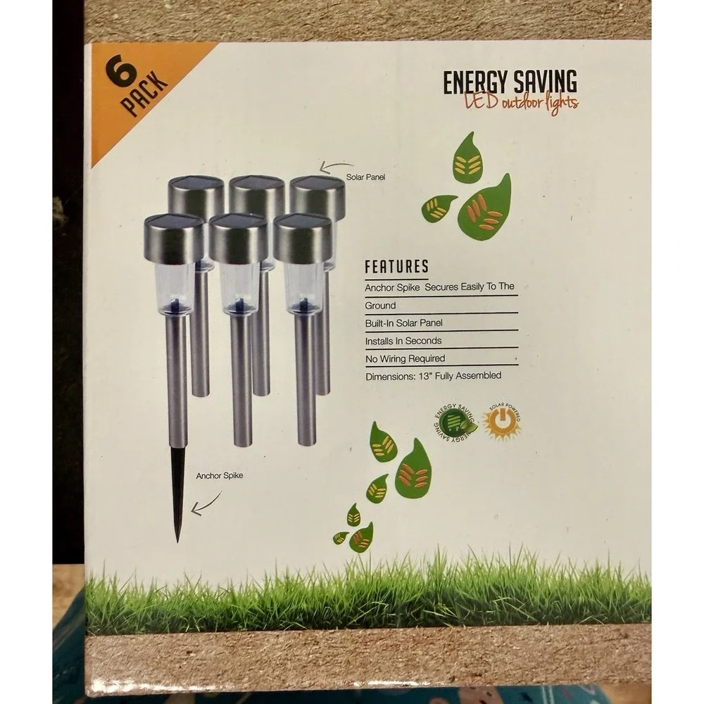 HUTT Solar LED Outdoor Pathway Lights 18 Total 3 Boxes 6-Pack 13